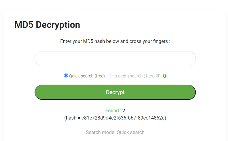 md5 decryption